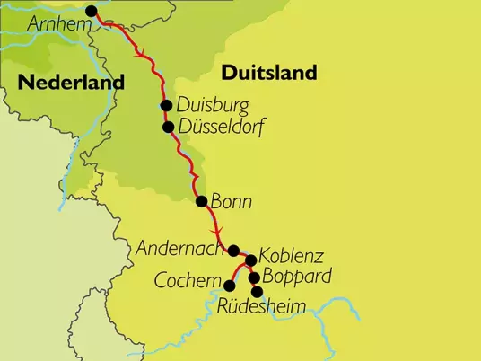 Kaart Duitsland De Rijn en een vleugje Moezel FSJS16